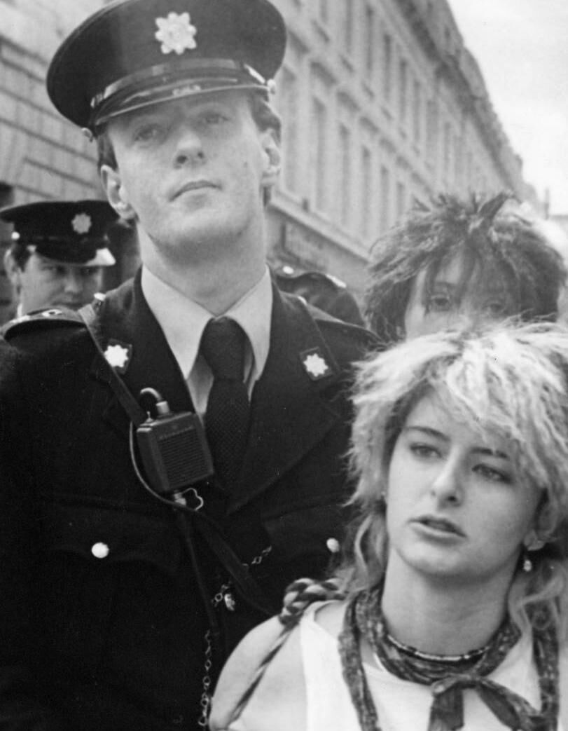 Dunnes Stores protesters being arrested during the strike outside Dunnes on Henry Street, in 1985. Picture: RollingNews.ie Dunnes Stores protesters being arrested during the strike outside Dunnes on Henry Street, in 1985. Picture: RollingNews.ie