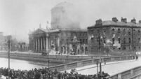Crowd Watching the Burning of Four Courts Building