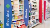 Side view of supermarket shelves