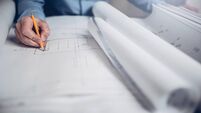 Architect designing a commercial building