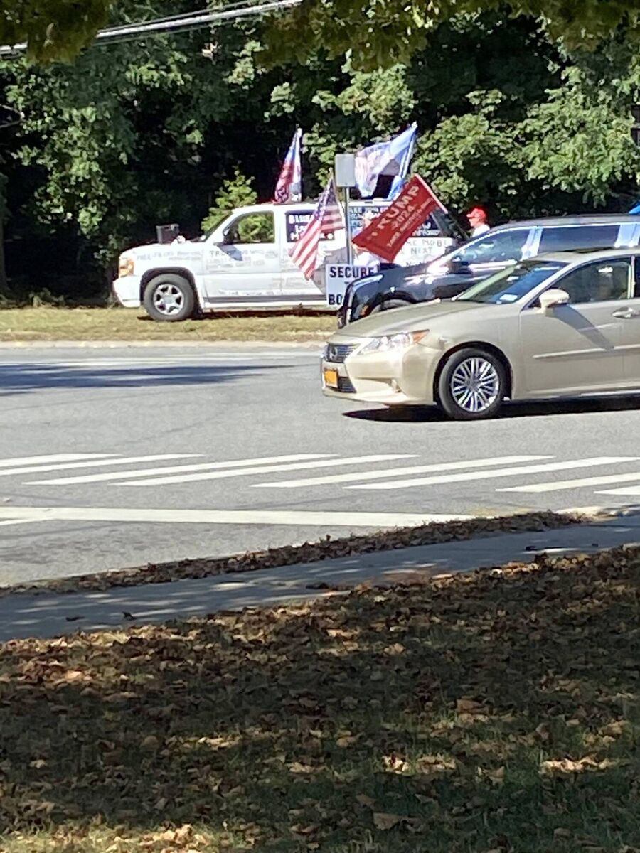 The protesters are mostly flag-waving. The anger is largely displayed by the passing motorists: a middle finger or an extra-loud beep as they pass. The protesters are mostly flag-waving. The anger is largely displayed by the passing motorists: a middle finger or an extra-loud beep as they pass.