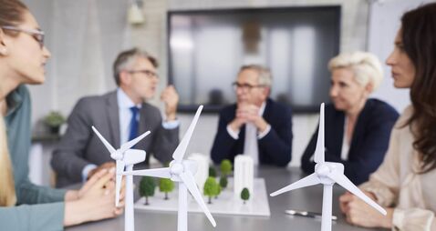 Shot of three wind turbines