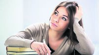 Student girl thinking
