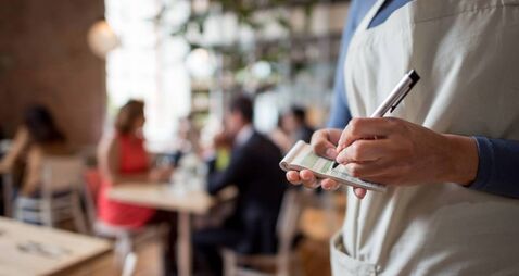 Woman working at a restaurant