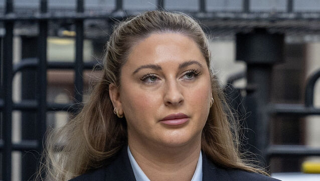 <p>Nikita Hand arriving at the High Court on Friday as her civil case continued. Picture: Collins</p>