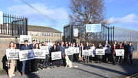 Watch: ASTI and TUI teachers unions protest the programme to reform the leaving certificate