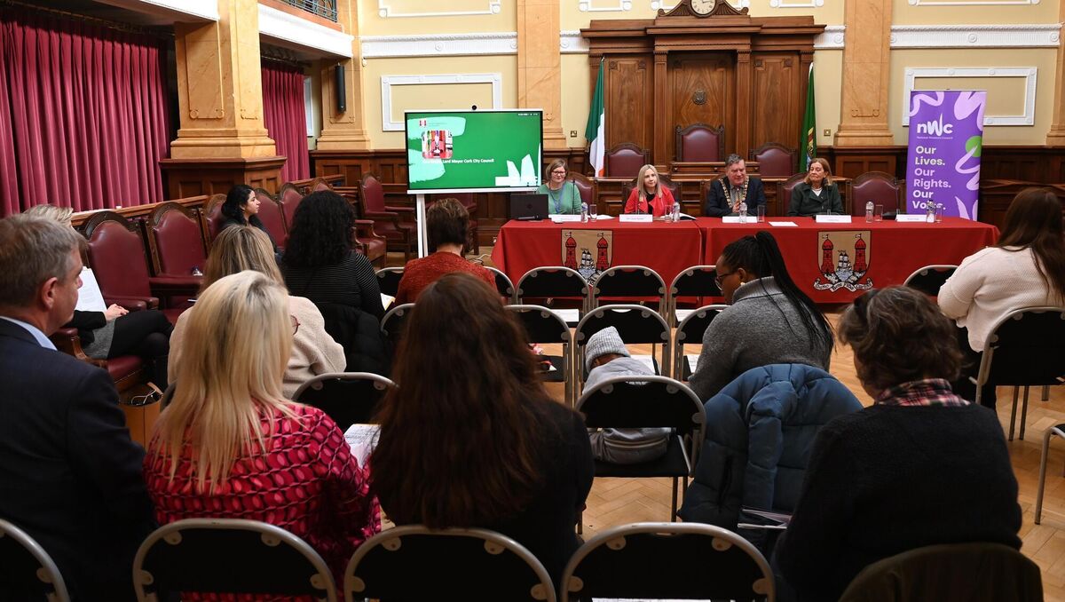 Seminar based on the results of the survey 'Women Beyond the Dáil; Access, Representation and Retention in Irish Local Government - NWC survey of Irish Women Councillors (2024) at City Hall, Cork City. Pic Larry Cummins Seminar based on the results of the survey 'Women Beyond the Dáil; Access, Representation and Retention in Irish Local Government - NWC survey of Irish Women Councillors (2024) at City Hall, Cork City. Pic Larry Cummins