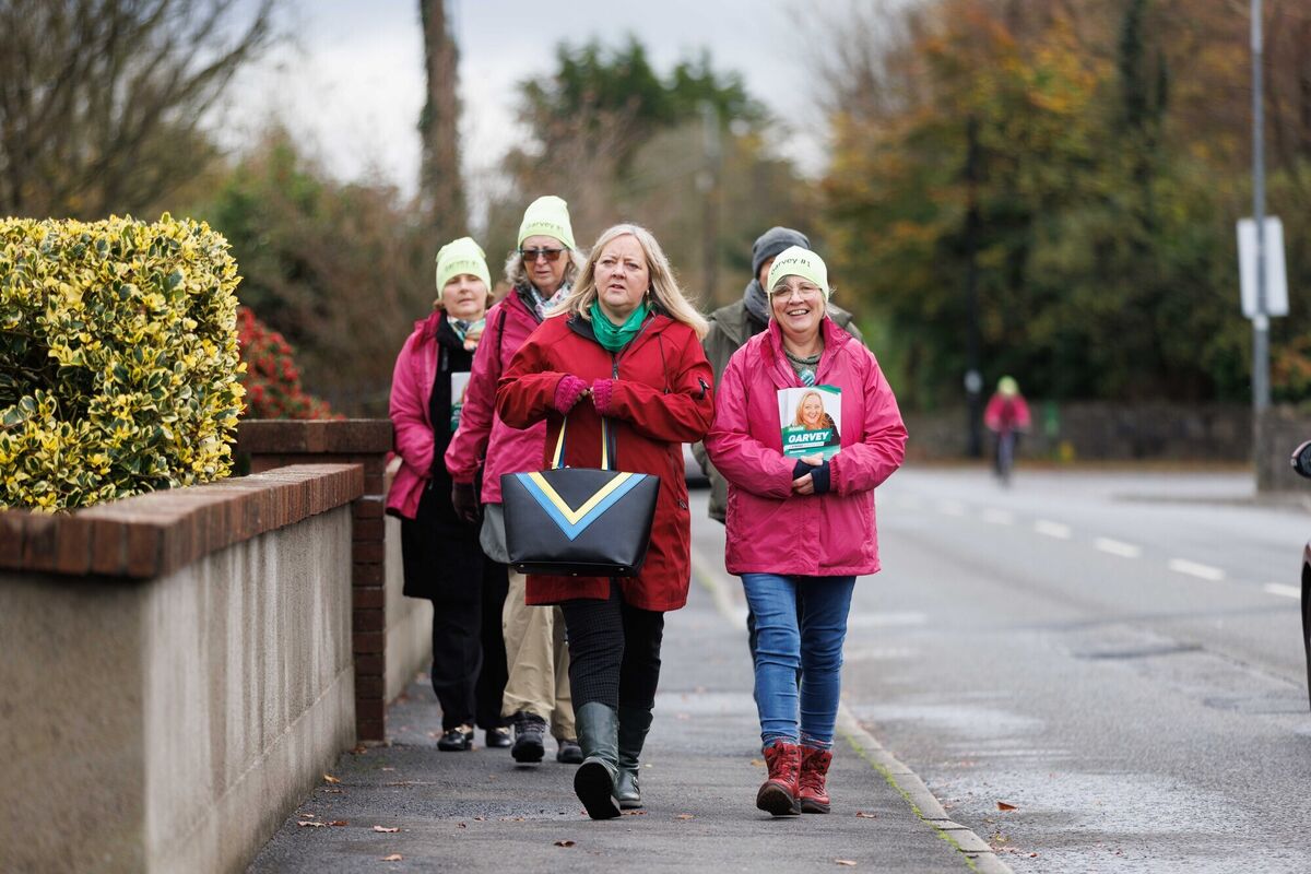 Green senator Róisín Garvey with members of her canvass team pounding the pavements in Ennis, Co Clare. Picture: Eamon Ward Green senator Róisín Garvey with members of her canvass team pounding the pavements in Ennis, Co Clare. Picture: Eamon Ward