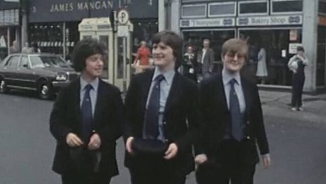 Maura Wallace, Geraldine Horgan, and Angela Stout on Saint Patrick's Street in Cork. On July 18, 1979, they made history when they became the first female bus conductors in Ireland. <p>Maura Wallace, Geraldine Horgan, and Angela Stout on Saint Patrick's Street in Cork. On July 18, 1979, they made history when they became the first female bus conductors in Ireland.</p>