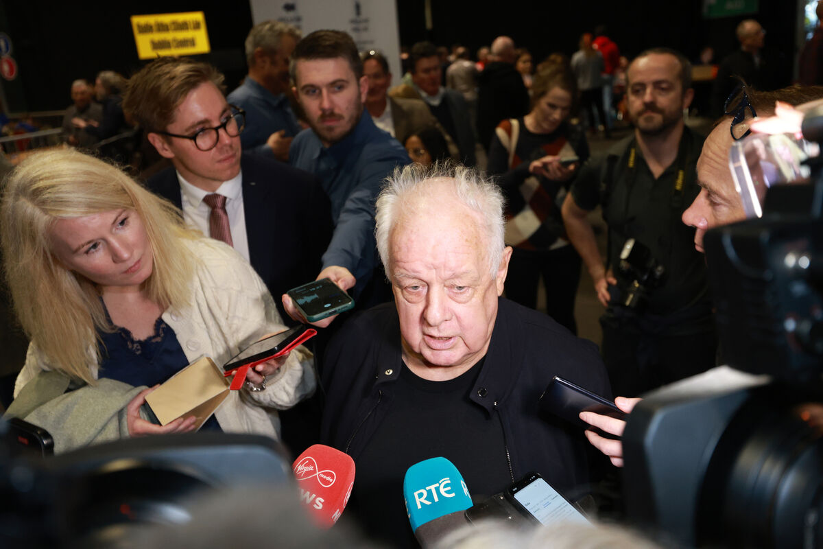 Film director Jim Sheridan speaking to the media at the RDS count centre. Picture: Leah Farrell/RollingNews.ie Film director Jim Sheridan speaking to the media at the RDS count centre. Picture: Leah Farrell/RollingNews.ie