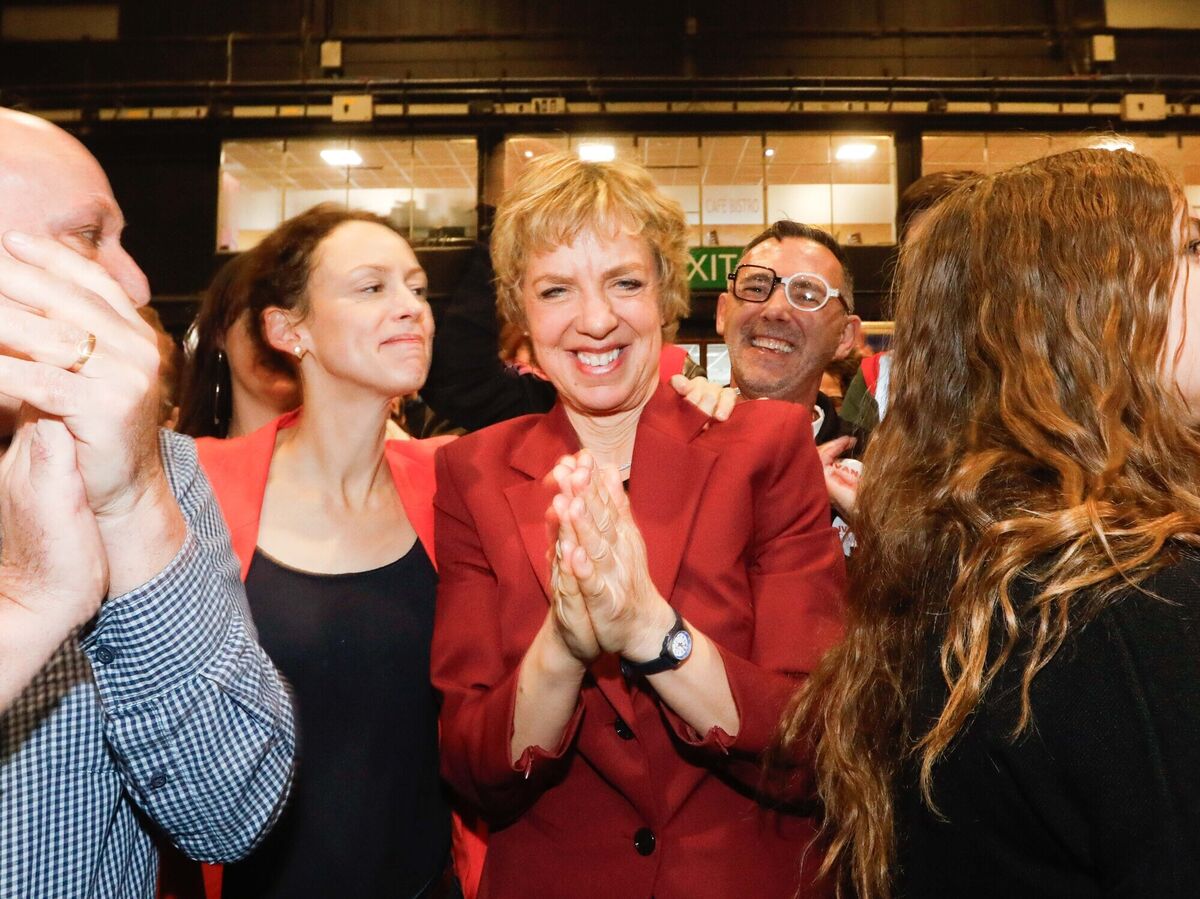 Labour leader Ivana Bacik celebrates in the RDS Count Centre in Dublin, following the announcement that she has retained her seat. Picture: Leon Farrell / © RollingNews.ie Labour leader Ivana Bacik celebrates in the RDS Count Centre in Dublin, following the announcement that she has retained her seat. Picture: Leon Farrell / © RollingNews.ie