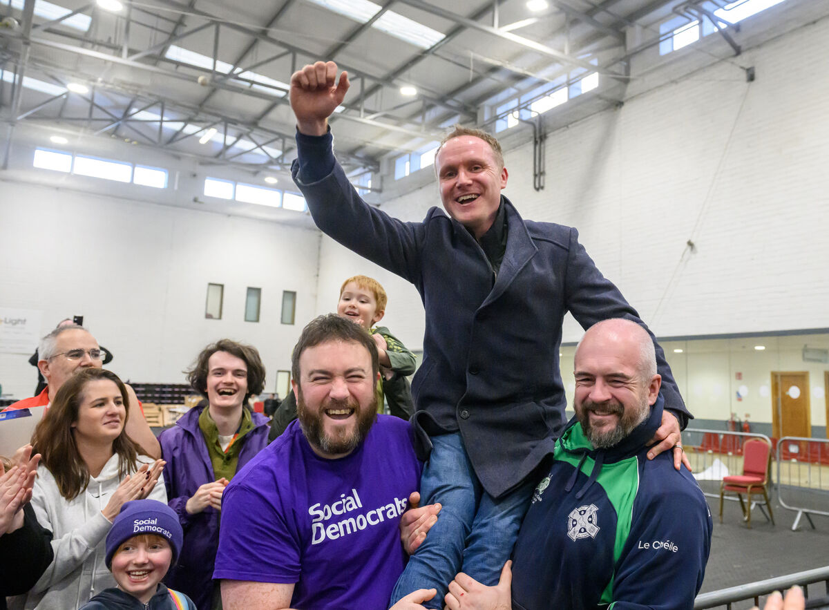Social Democrats Liam Quaide celebrates his election at the Mallow Count Centre in the GAA Complex, Mallow, Co Cork. Picture: Dan Linehan Social Democrats Liam Quaide celebrates his election at the Mallow Count Centre in the GAA Complex, Mallow, Co Cork. Picture: Dan Linehan