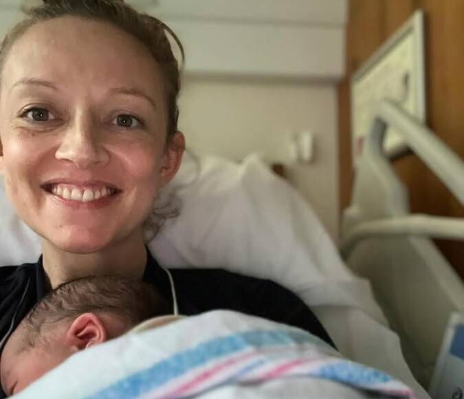 Holly Cairns gave birth to a baby girl on Saturday. Picture: Holly Cairns/Instagram Holly Cairns gave birth to a baby girl on Saturday. Picture: Holly Cairns/Instagram