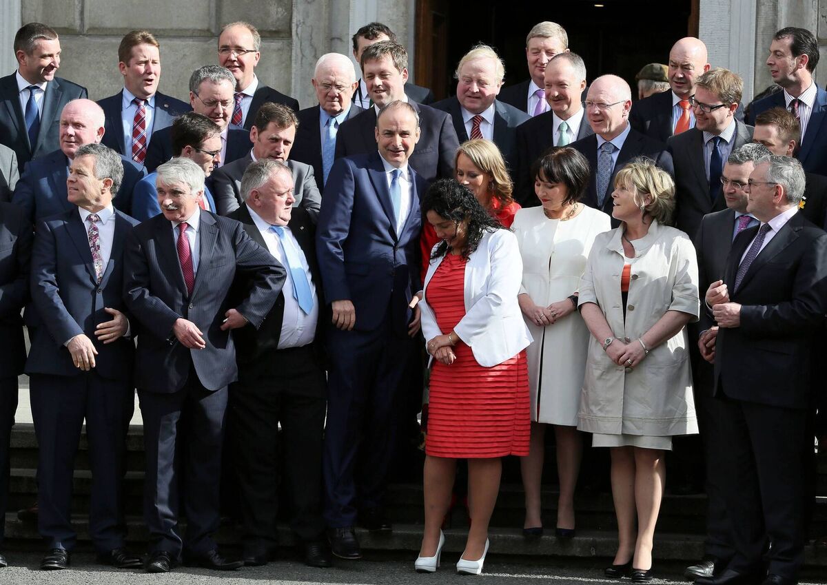 Party leader Micheal Martin with other Fianna Fáil TDs after the general election of March 2016 which bounced the party back up to 44 seats, just six behind Fine Gael. Picture: Paul Faith/AFP/Getty Party leader Micheal Martin with other Fianna Fáil TDs after the general election of March 2016 which bounced the party back up to 44 seats, just six behind Fine Gael. Picture: Paul Faith/AFP/Getty