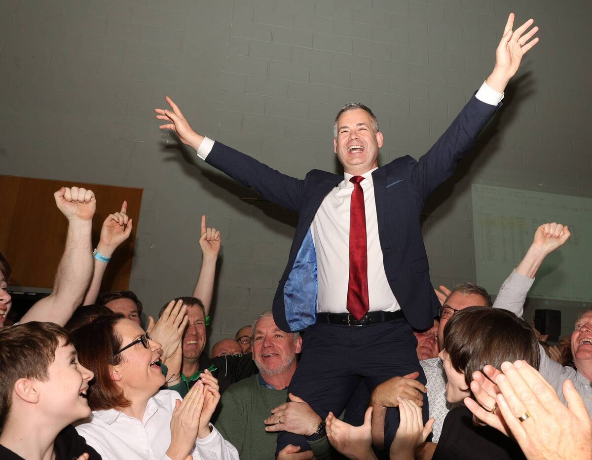 SF's Pearse Doherty celebrates his re-election in Donegal. Picture: North West Newspix SF's Pearse Doherty celebrates his re-election in Donegal. Picture: North West Newspix