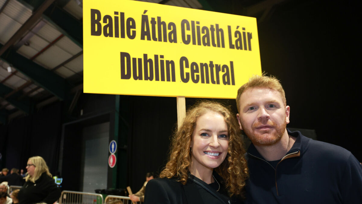 Social Democrats candidate Gary Gannon with wife Clodagh Allen in the RDS Count Centre in Dublin, where he was elected on the eighth count. Picture: Eamonn Farrell/© RollingNews.ie Social Democrats candidate Gary Gannon with wife Clodagh Allen in the RDS Count Centre in Dublin, where he was elected on the eighth count. Picture: Eamonn Farrell/© RollingNews.ie