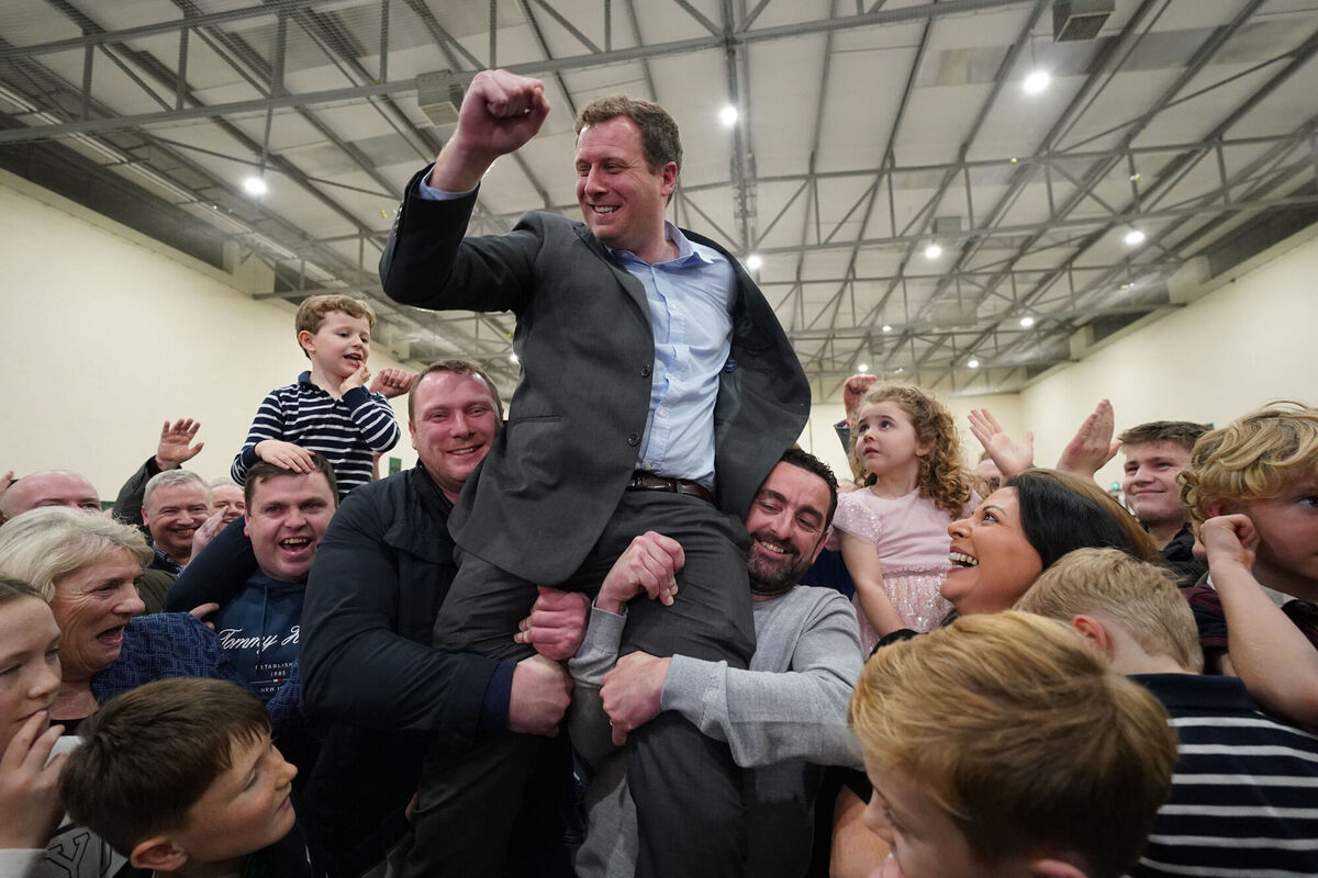 Padraig O'Sullivan celebrates being elected. Picture: Jacob King/PA Wire Padraig O'Sullivan celebrates being elected. Picture: Jacob King/PA Wire