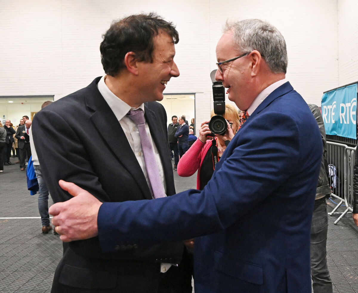 Aindrias Moynihan and Michael Moynihan at the count centre in Mallow GAA. Picture: Eddie O'Hare Aindrias Moynihan and Michael Moynihan at the count centre in Mallow GAA. Picture: Eddie O'Hare