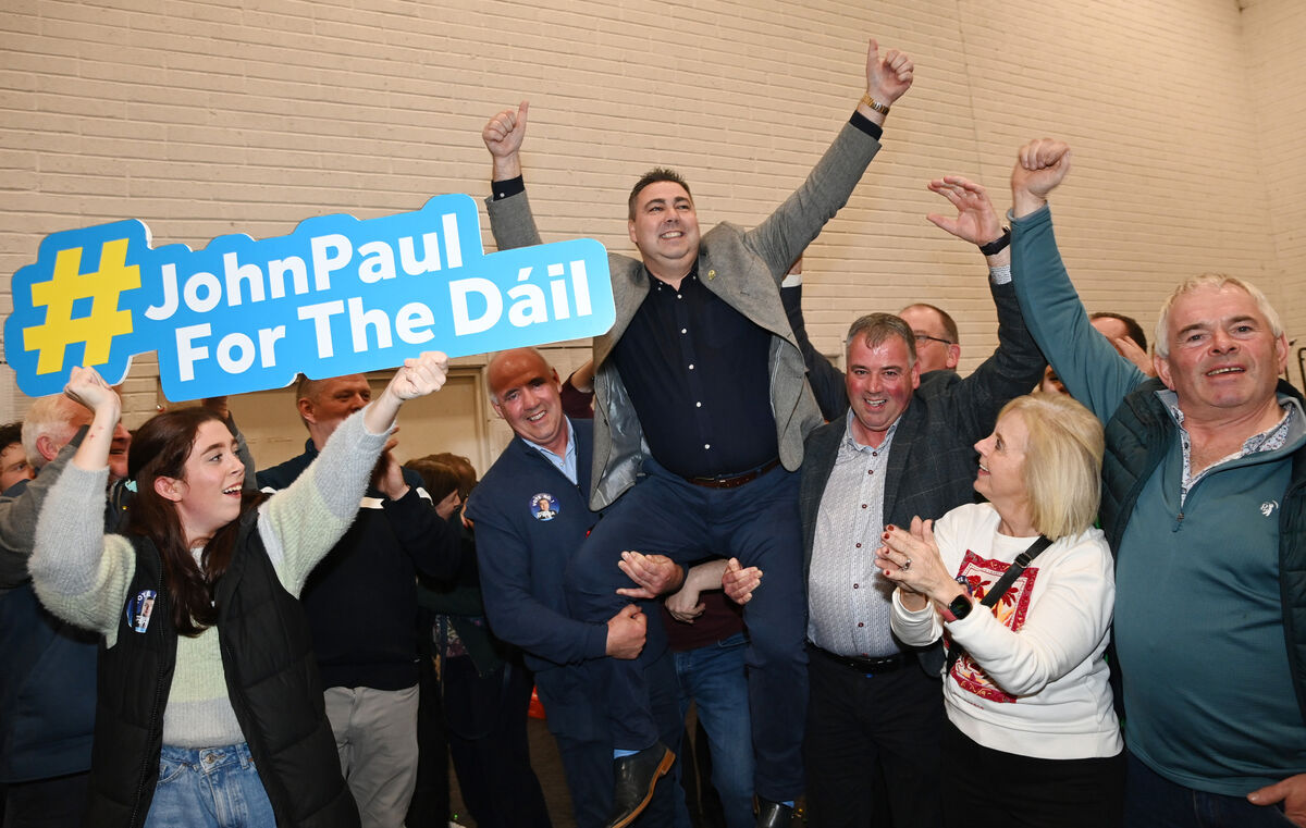 John Paul O'Shea is elected in Cork North West. Picture: Eddie O'Hare John Paul O'Shea is elected in Cork North West. Picture: Eddie O'Hare