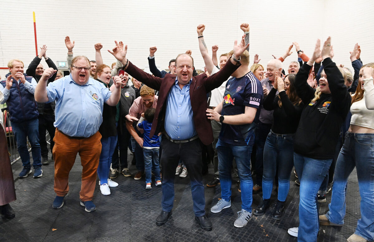Independent Ireland leader Michael Collins celebrates his election. Picture: Eddie O'Hare Independent Ireland leader Michael Collins celebrates his election. Picture: Eddie O'Hare