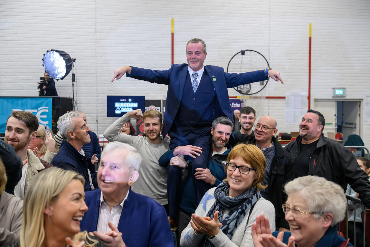Sinn Féin's Pat Buckley celebrates his election, Picture: Dan Linehan Sinn Féin's Pat Buckley celebrates his election, Picture: Dan Linehan