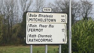 <p>Road signs for Mitchelstown, Fermoy, Rathcormac.</p>
