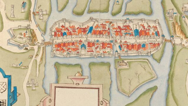 <p>IHTA Cork Map 8-TCD An early map of Cork in c. 1600 (Hardiman Collection, Trinity College Dublin), included in IHTA Cork/Corcaigh. </p>